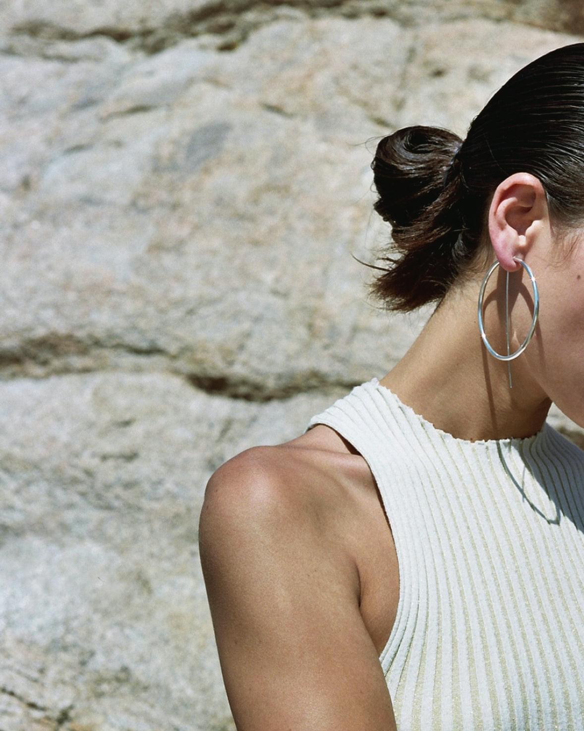 Large Silver Hoop Earrings | Oversized Hoop Earrings | Hand made Earrings | JACLYN GARCÍA SUÁREZ Jewelry