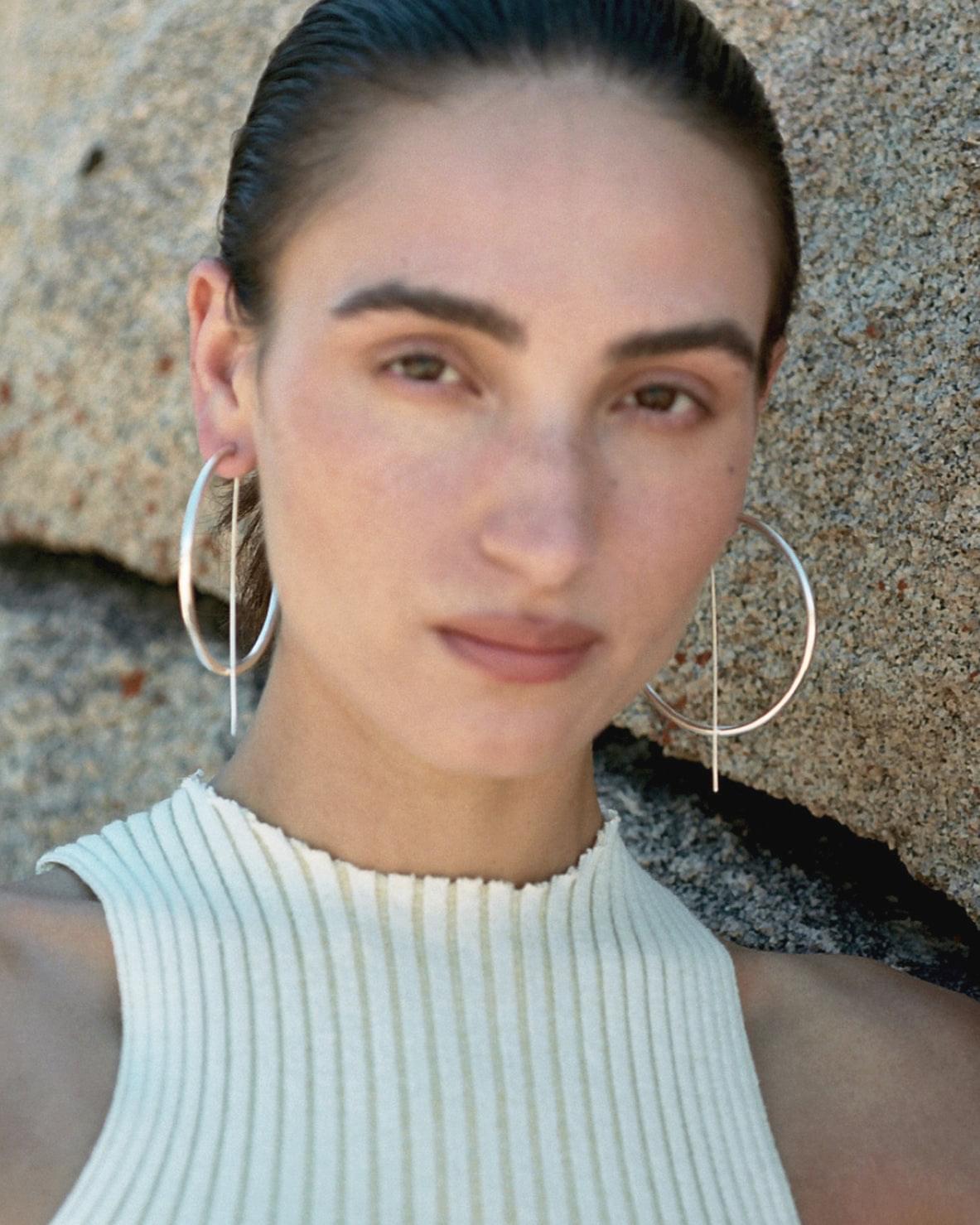 Large Modern Hoop Earrings | Sterling Silver Large Hoop Earrings | JACLYN GARCÍA SUÁREZ Jewelry