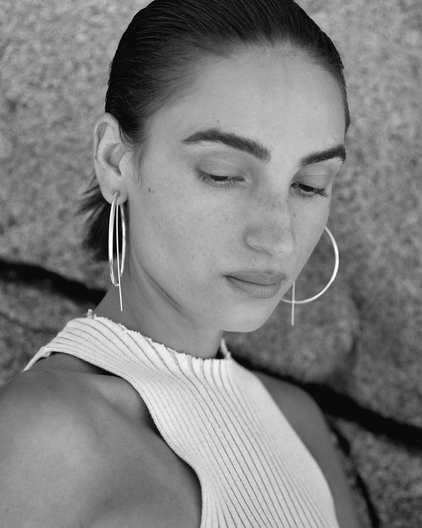 Large Hoop Earrings Sterling Silver | Modern Hoop Earrings | JACLYN GARCÍA SUÁREZ Hand made Jewelry