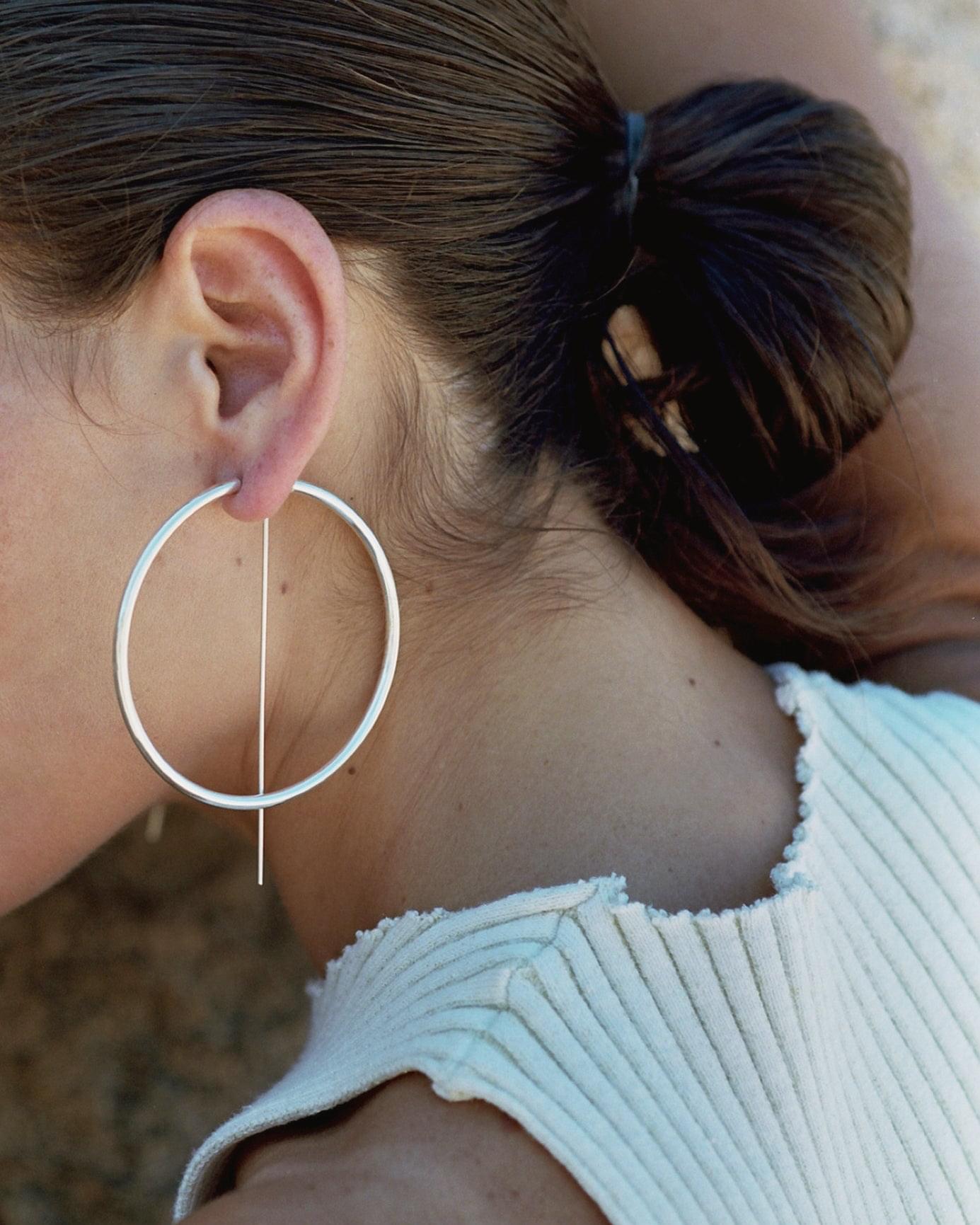 Large Silver Hoop Earrings | Big Hoops | Oversized Earrings | JACLYN GARCÍA SUÁREZ Jewelry
