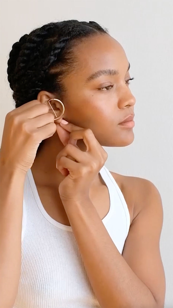 Load video: How to put on and remove Hoop &amp; Post Earrings