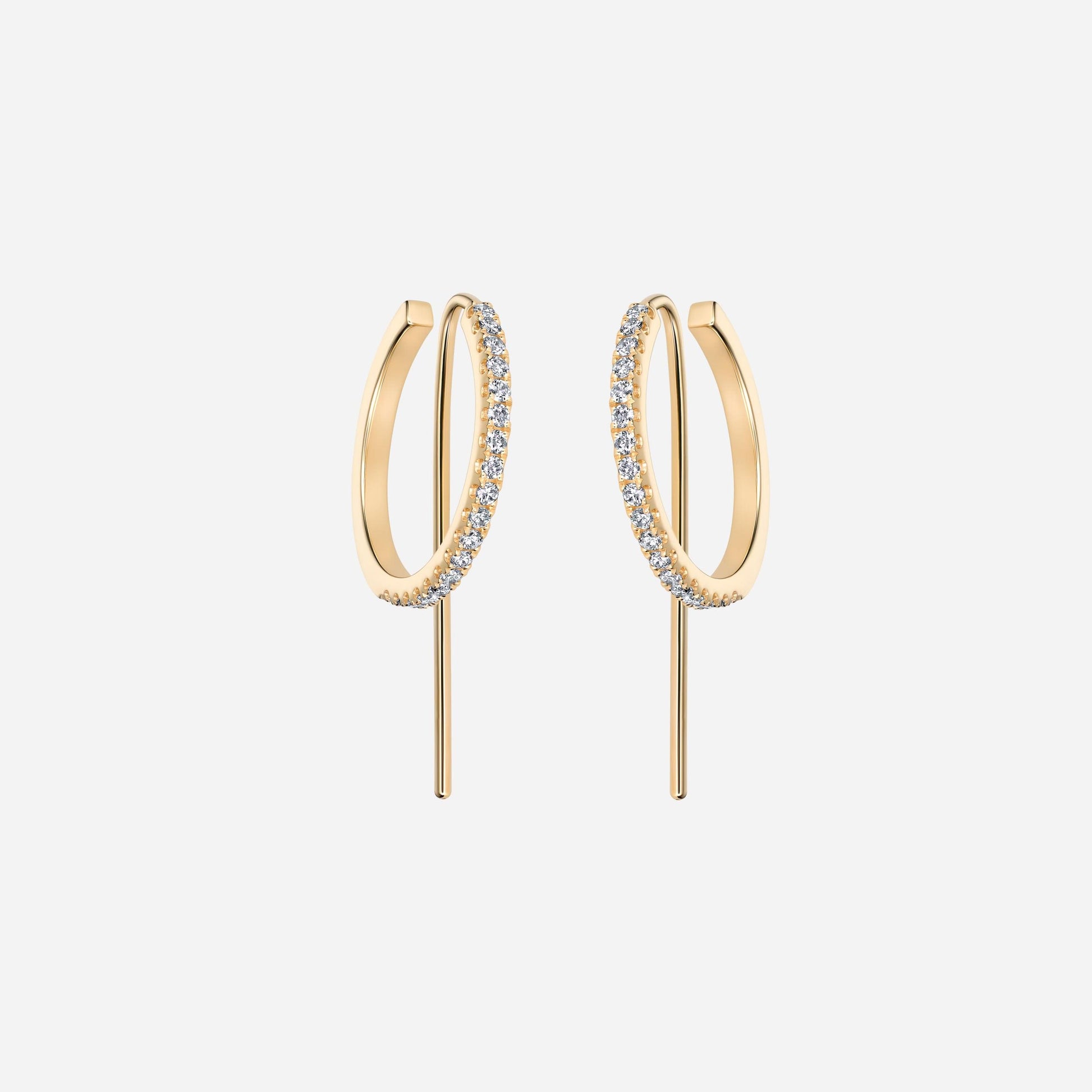 Diamond Gold Hoop Earrings | Pave Hoop Earrings | Small Hoop Earrings | JACLYN GARCÍA SUÁREZ
