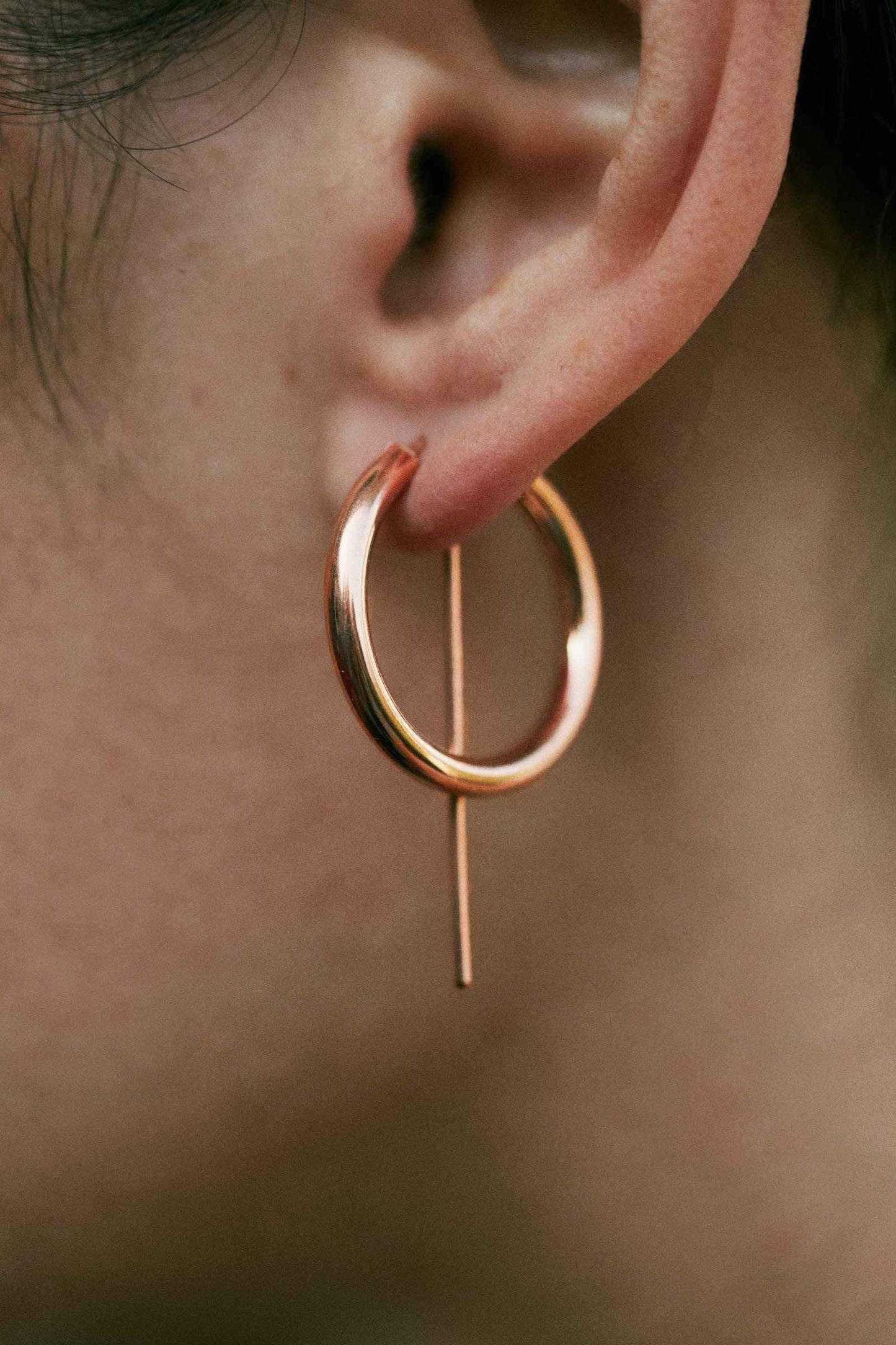 Rose Gold Small Hoop Earrings | Mini Hoop Earrings | JACLYN GARCÍA SUÁREZ Earrings