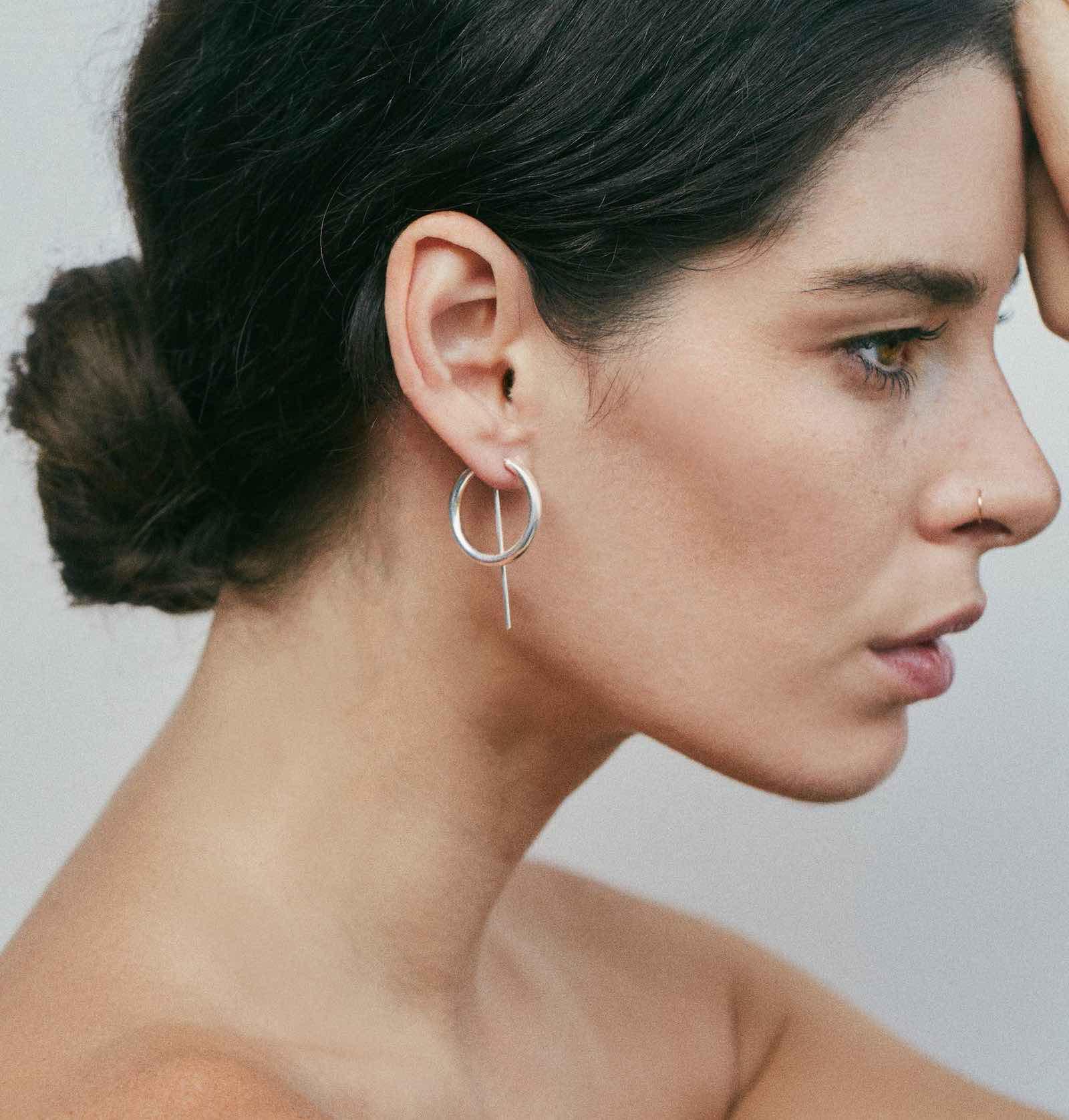 Small Sterling Silver Hoop Earrings | Classy Earrings | JACLYN GARCÍA SUÁREZ Earrings