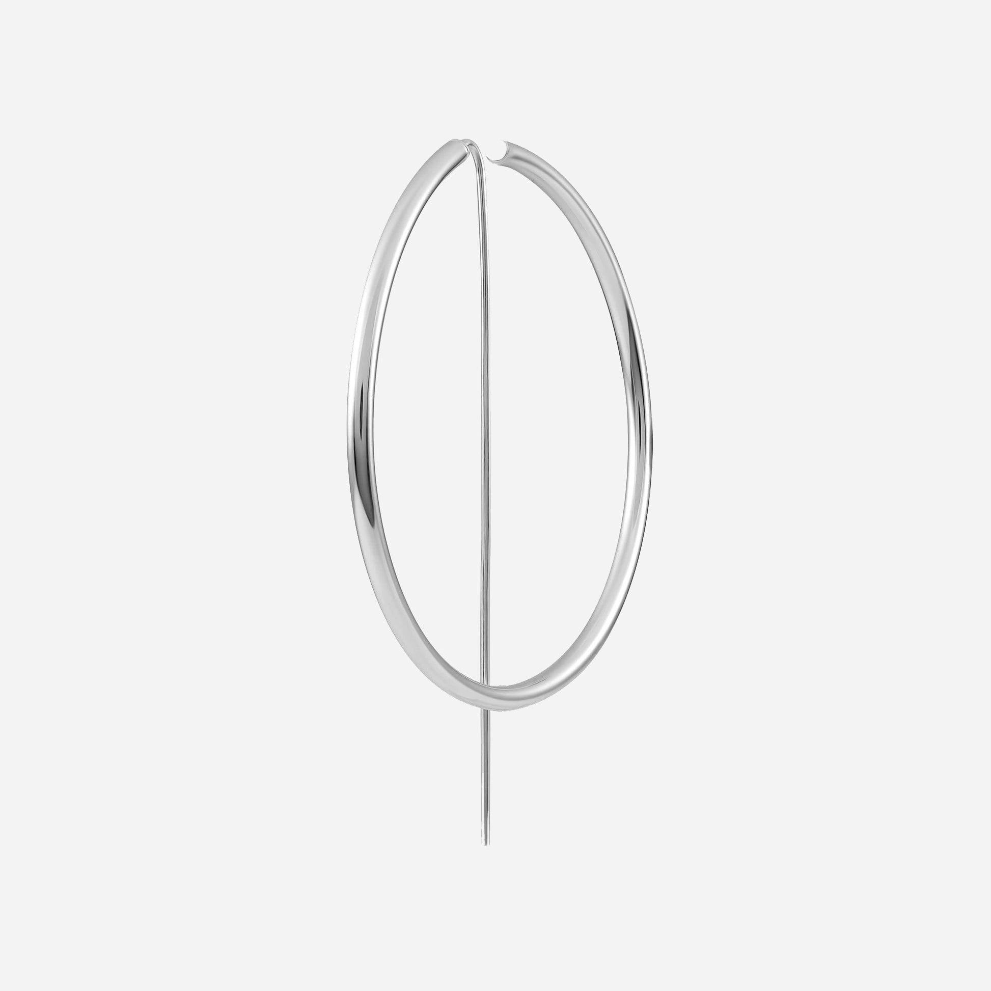 Sterling Silver Large Hoop Earring | Hand Made Jewelry | JACLYN GARCÍA SUÁREZ Earrings