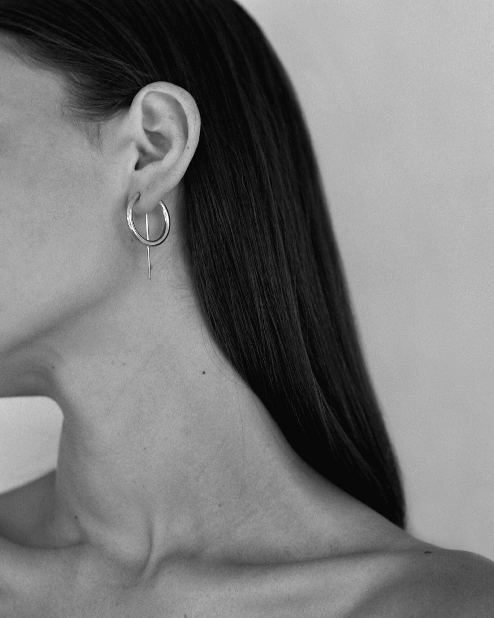 Sterling Silver Small Hoop Earrings | Minimalist Hoop Earrings | JACLYN GARCÍA SUÁREZ Jewelry