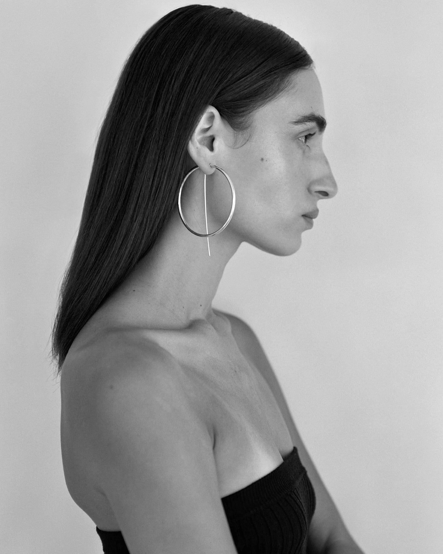 Large Hoop & Post Earrings | Sterling Silver Hoop Earrings | JACLYN GARCÍA SUÁREZ Jewelry